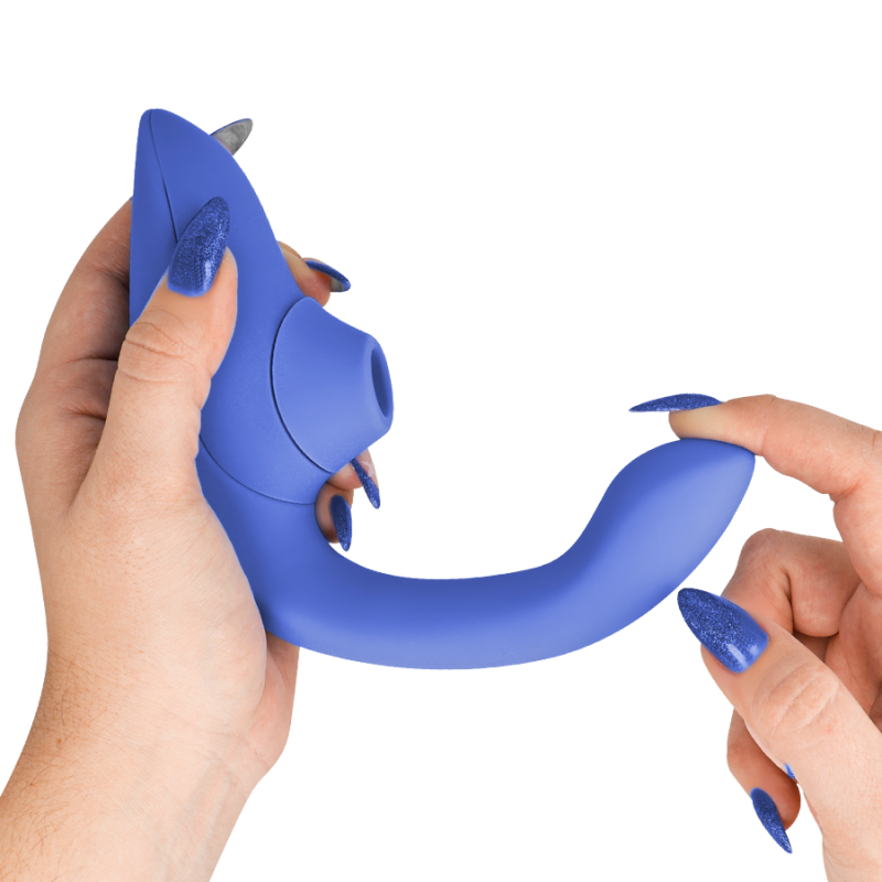 Vibrador rabbit Womanizer Blend dupla estimulação azul vibranteEstimuladores sem contacto