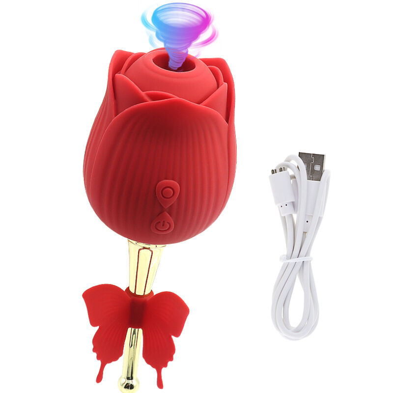 Stimulateur à succion Armony Butterfly Flower rouge, 10 modesStimulateurs sans contact