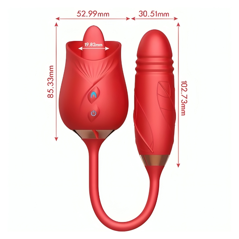 Vibromasseur à succion et va-et-vient Armony Delight Flower rougeStimulateurs sans contact