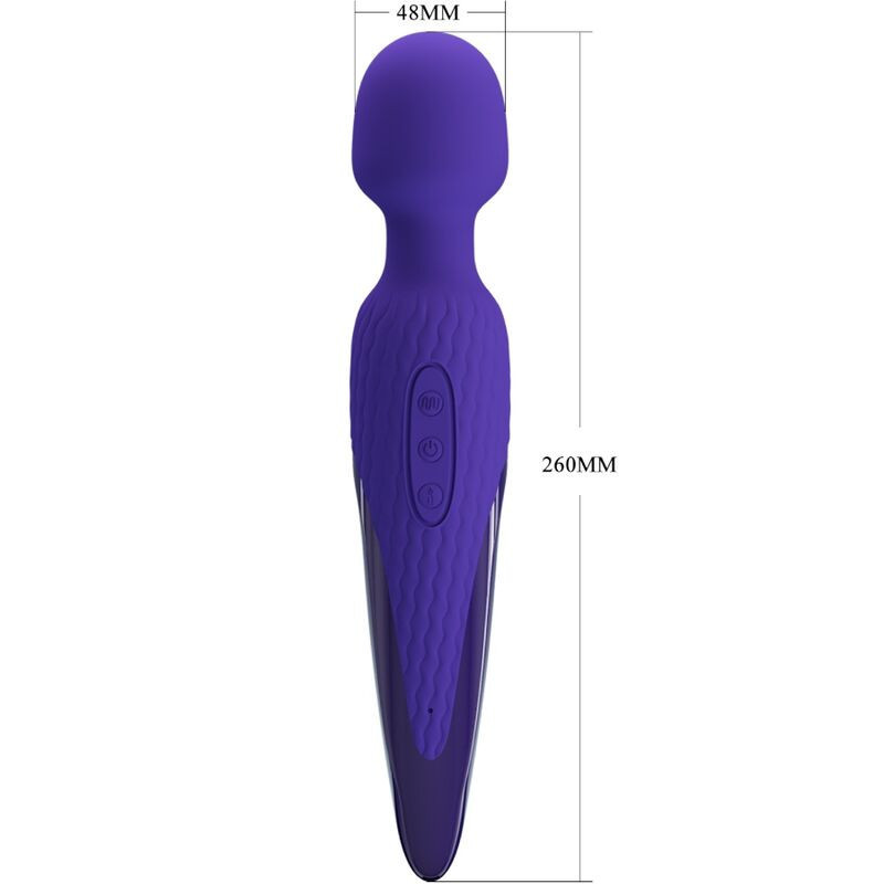 Vibratore wand riscaldante viola Pretty Love Antony, 7 modiMassaggiatore Magic Wand