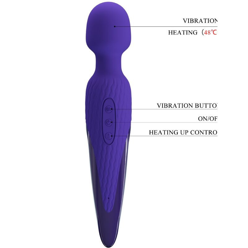 Heated violet wand vibrator Pretty Love Antony, 7 modesMassagist Magic Wand