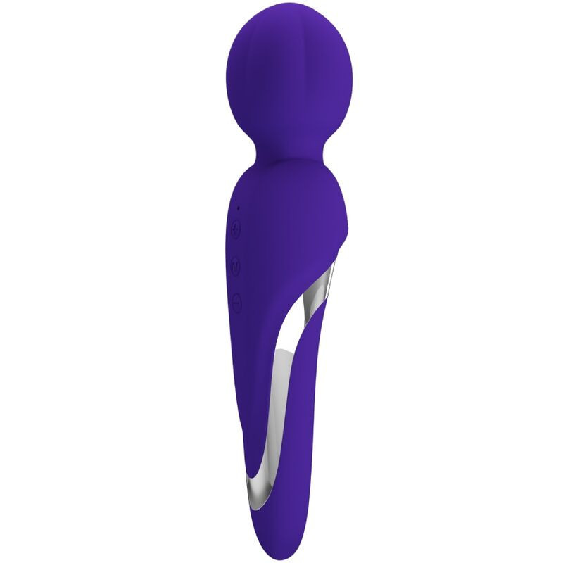Vibrador wand Pretty Love Walter em silicone roxo recarregávelMassagista Magic Wand