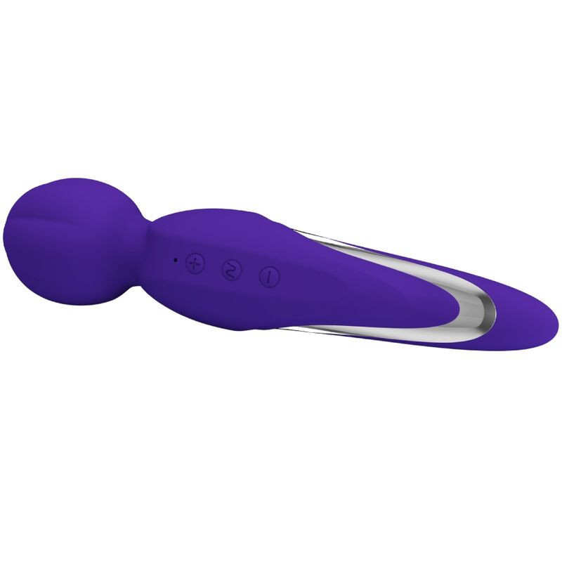Vibrador wand Pretty Love Walter em silicone roxo recarregávelMassagista Magic Wand