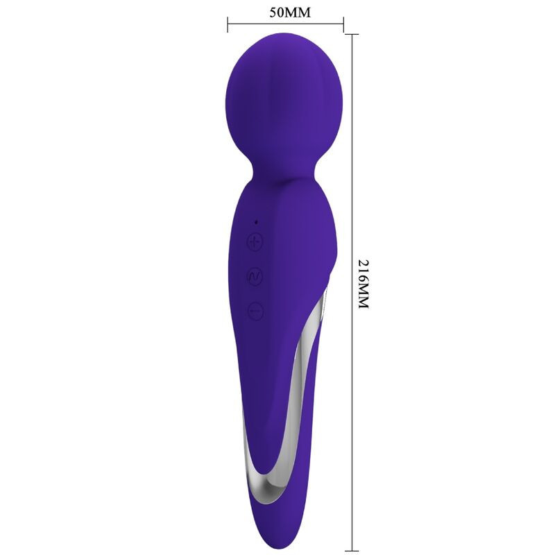 Vibrador wand Pretty Love Walter em silicone roxo recarregávelMassagista Magic Wand