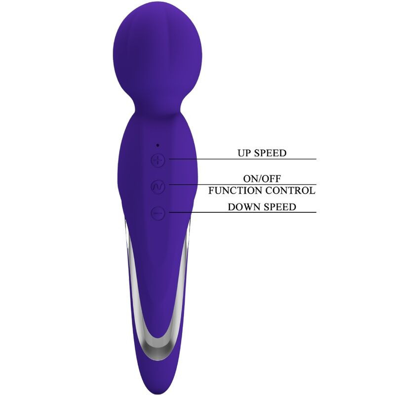 Pretty Love Walter rechargeable purple silicone wand vibratorMassagist Magic Wand