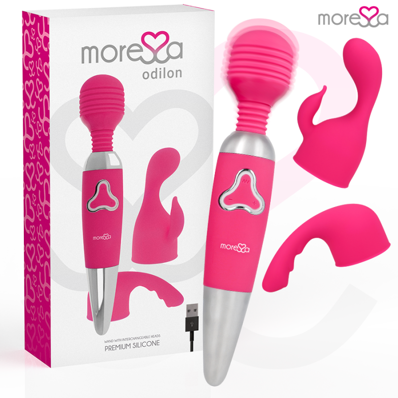Vibrador recarregável em silicone premium Moressa Odilon 25 cmMassagista Magic Wand