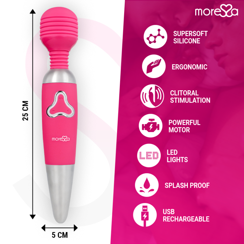 Vibratore ricaricabile in silicone premium Moressa Odilon 25 cmMassaggiatore Magic Wand