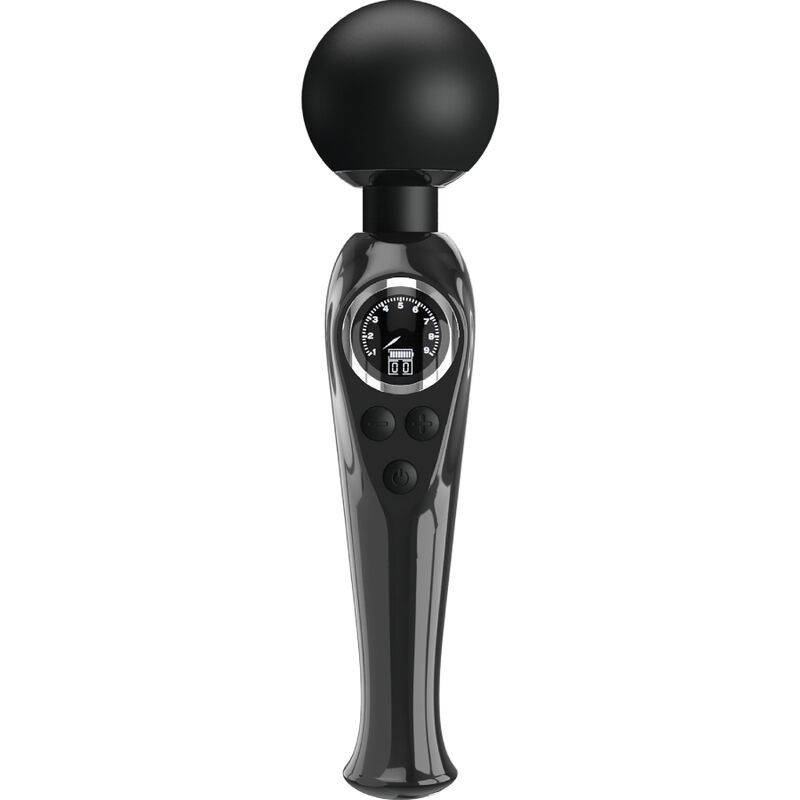 Wand-Vibrator Pretty Love Skyler schwarz, wiederaufladbar, LCDMasseur Magic Wand