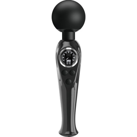 Rechargeable wand vibrator Pretty Love Skyler black, LCDMassagist Magic Wand