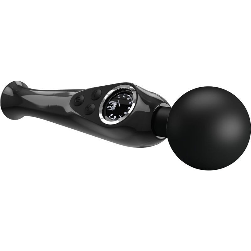 Vibrador wand recarregável Pretty Love Skyler preto, LCDMassagista Magic Wand