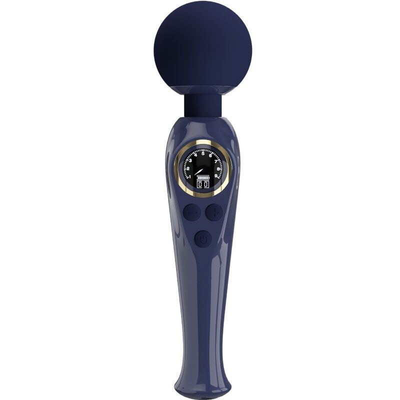 Vibratore wand ricaricabile Pretty Love Skyler nero, LCDMassaggiatore Magic Wand