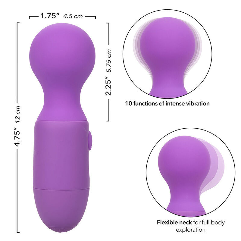 Waterproof rechargeable beginner stimulator 10 modes purple CalExoticsMassagist Magic Wand