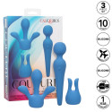 Akku-Wand-Vibrator blau mit 2 Aufsätzen und 10 GeschwindigkeitenMasseur Magic Wand