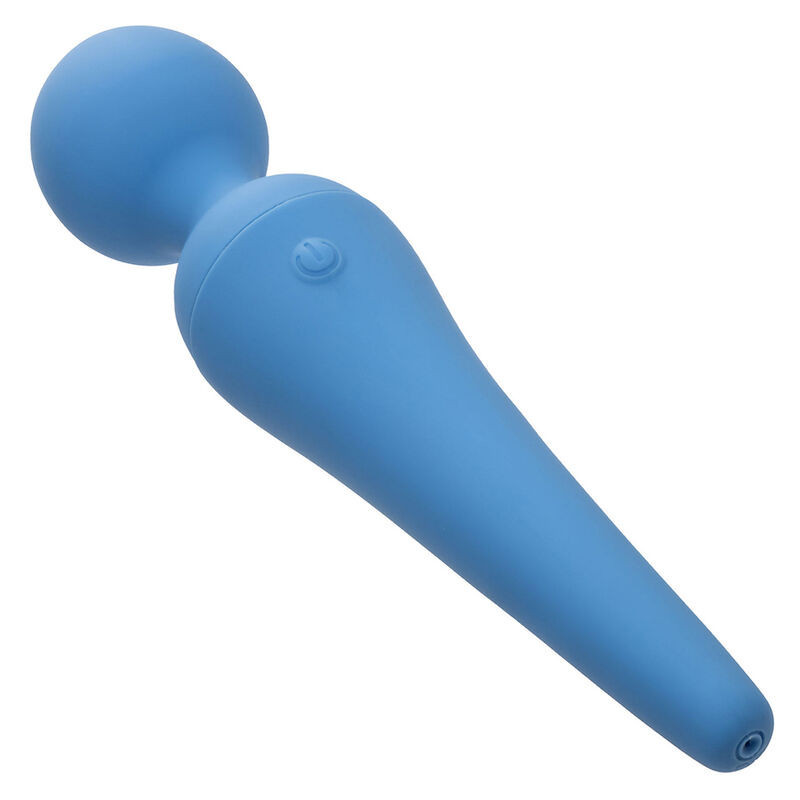 Wand vibratore ricaricabile blu con 2 testine e 10 velocitàMassaggiatore Magic Wand
