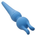 Akku-Wand-Vibrator blau mit 2 Aufsätzen und 10 GeschwindigkeitenMasseur Magic Wand