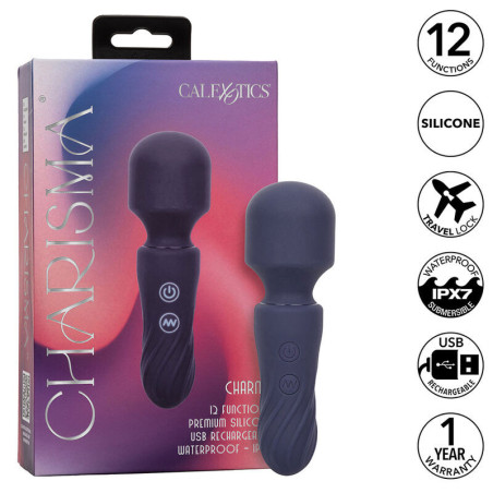 Stimulateur wand rechargeable Charisma Charm 12 modes violet étancheMasseur Magic Wand