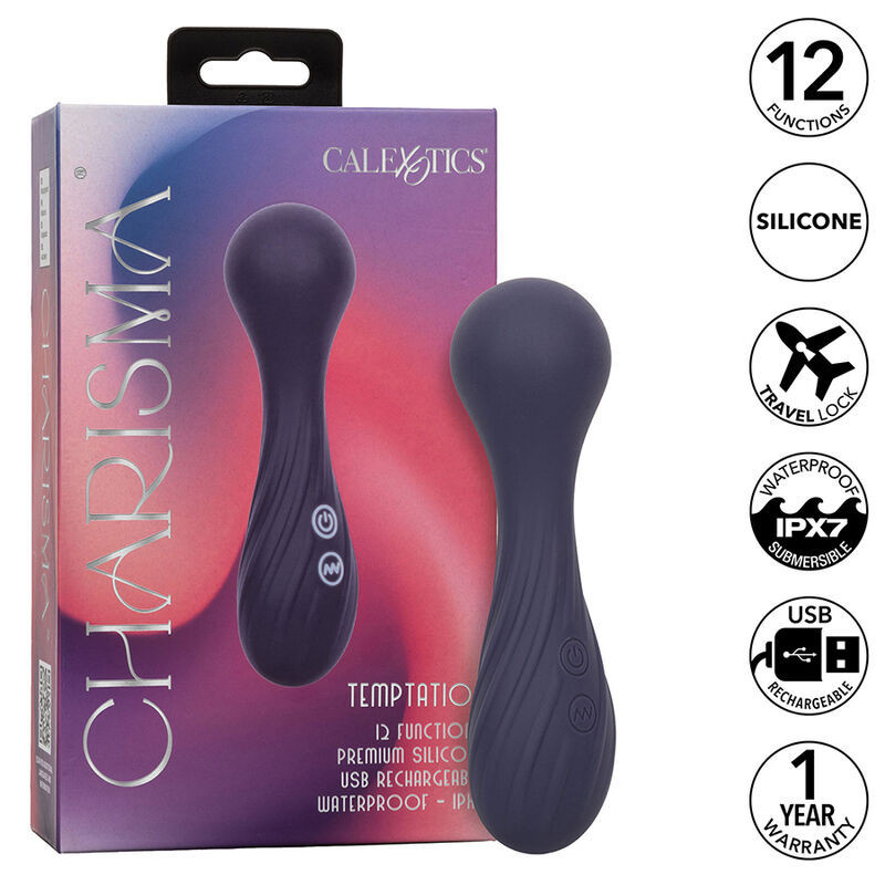 Stimulateur wand rechargeable Charisma Charm 12 modes violet étancheMasseur Magic Wand