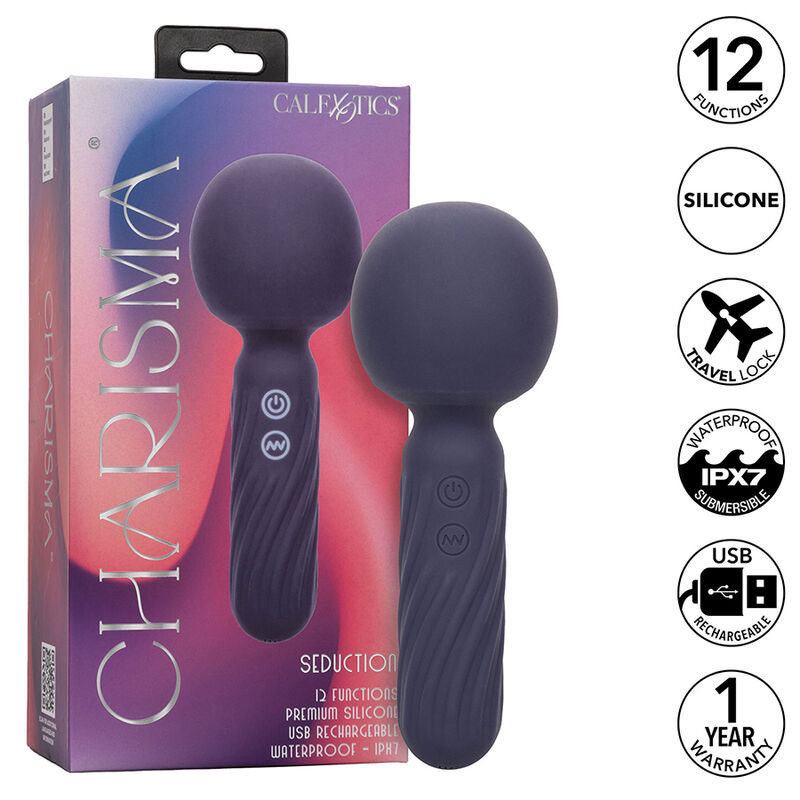 Waterproof vibrating massager 12 modes Charisma purple 17.75 cmMassagist Magic Wand