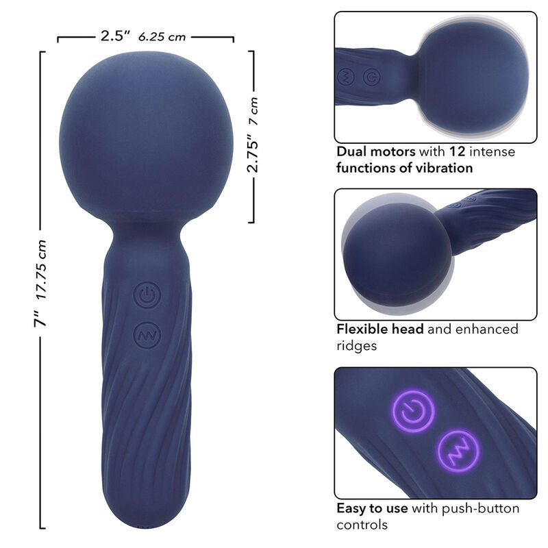 Massaggiatore vibrante waterproof 12 modalità Charisma viola 17,75 cmMassaggiatore Magic Wand
