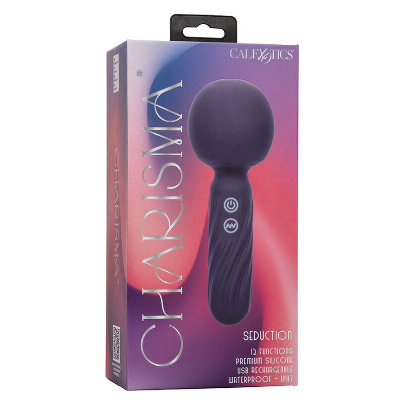 Massageador vibratório à prova d'água 12 modos Charisma roxo 17,75 cmMassagista Magic Wand