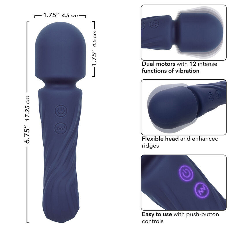 Massaggiatore vibrante waterproof 12 modalità Charisma viola 17,75 cmMassaggiatore Magic Wand