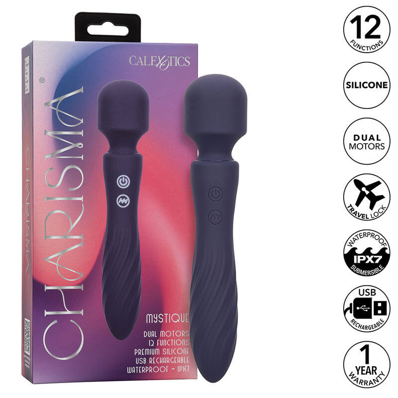 Waterproof vibrating massager 12 modes Charisma purple 17.75 cmMassagist Magic Wand
