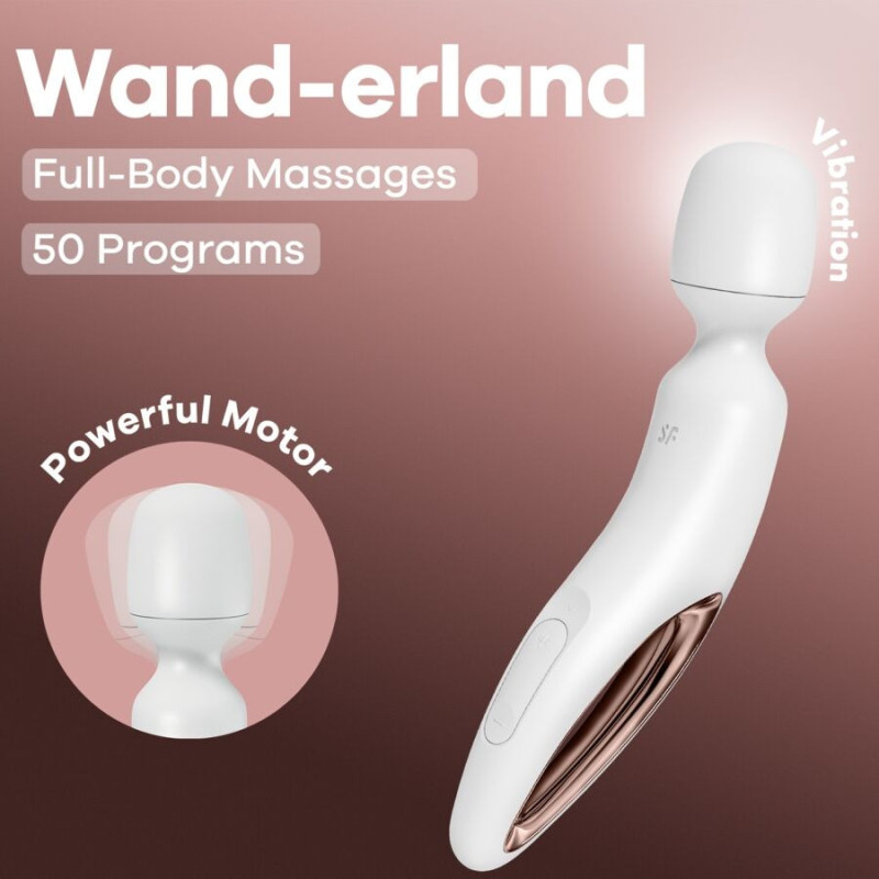 Wand masajeador vibratorio Satisfyer Wand-erland negro XXLMasajista Magic Wand