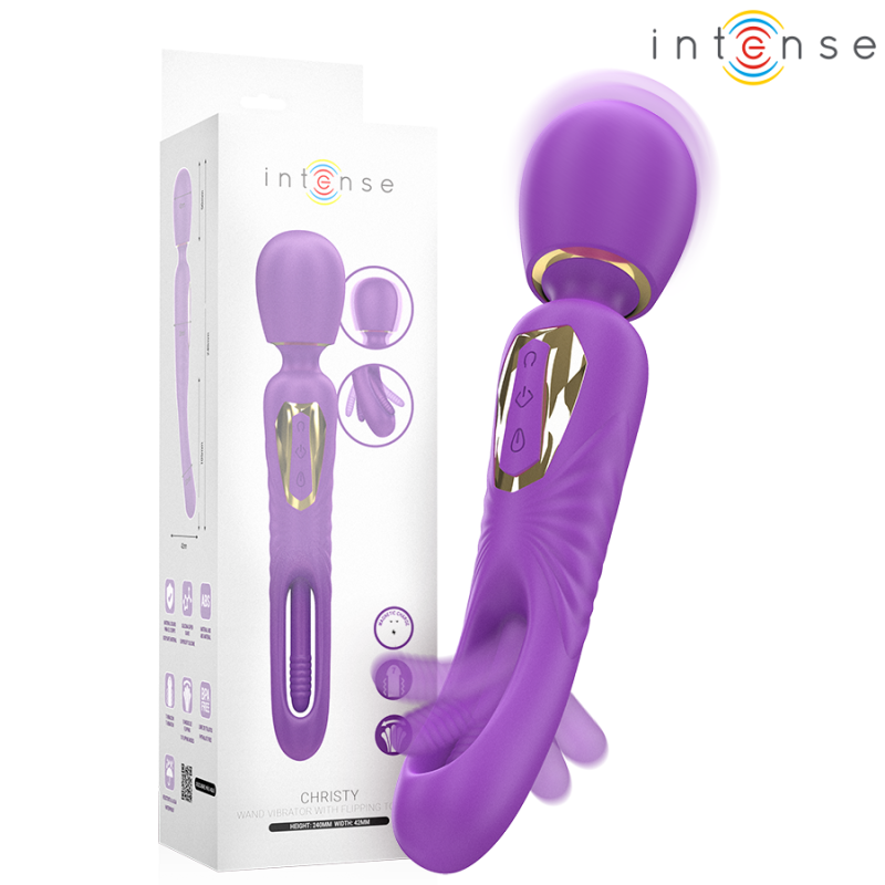 Wand vibratório Christy com língua oscilante, à prova d'águaMassagista Magic Wand