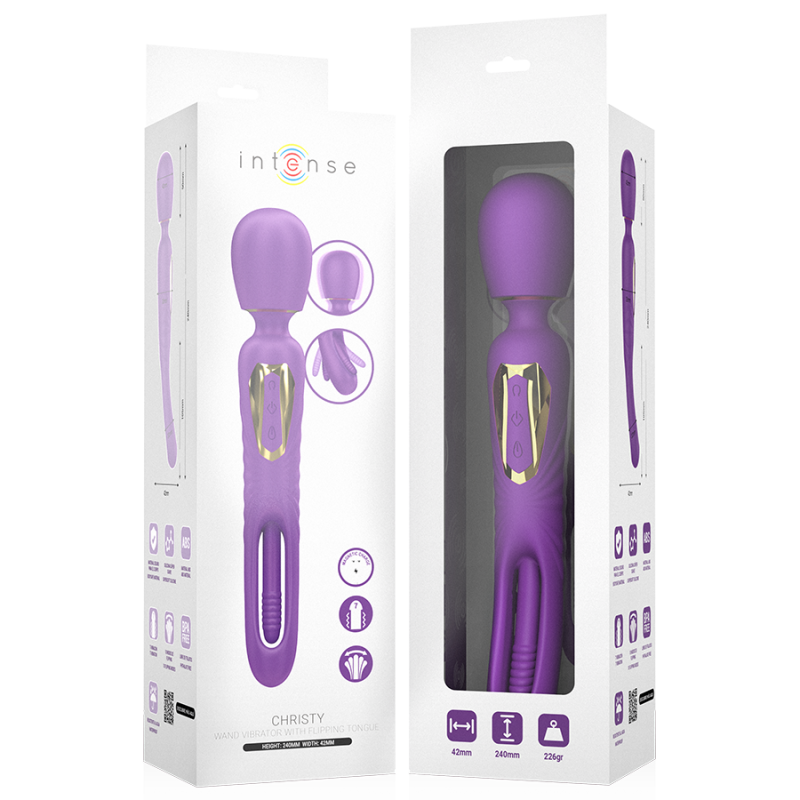 Christy vibrating wand with rocking tongue, waterproofMassagist Magic Wand