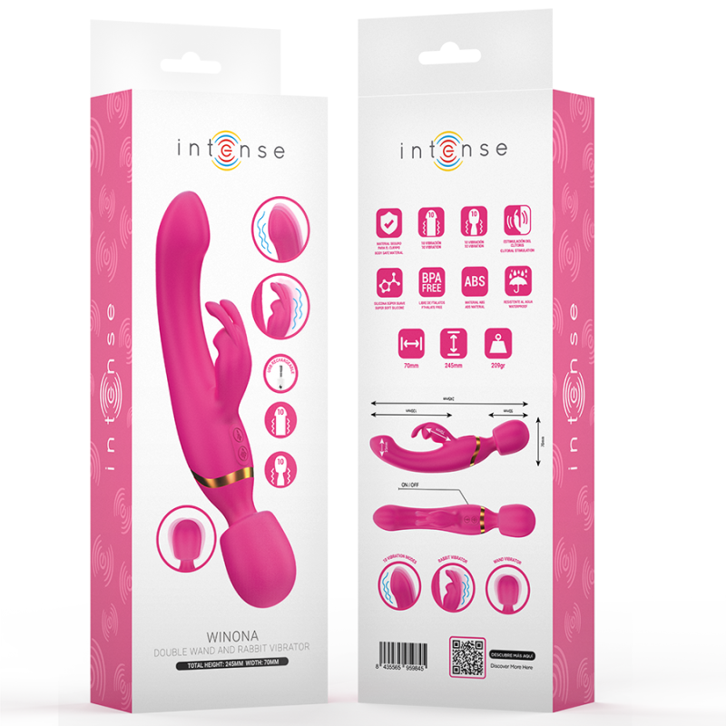 Vibrador doble rabbit y wand Winona Intense recargable USBMasajista Magic Wand