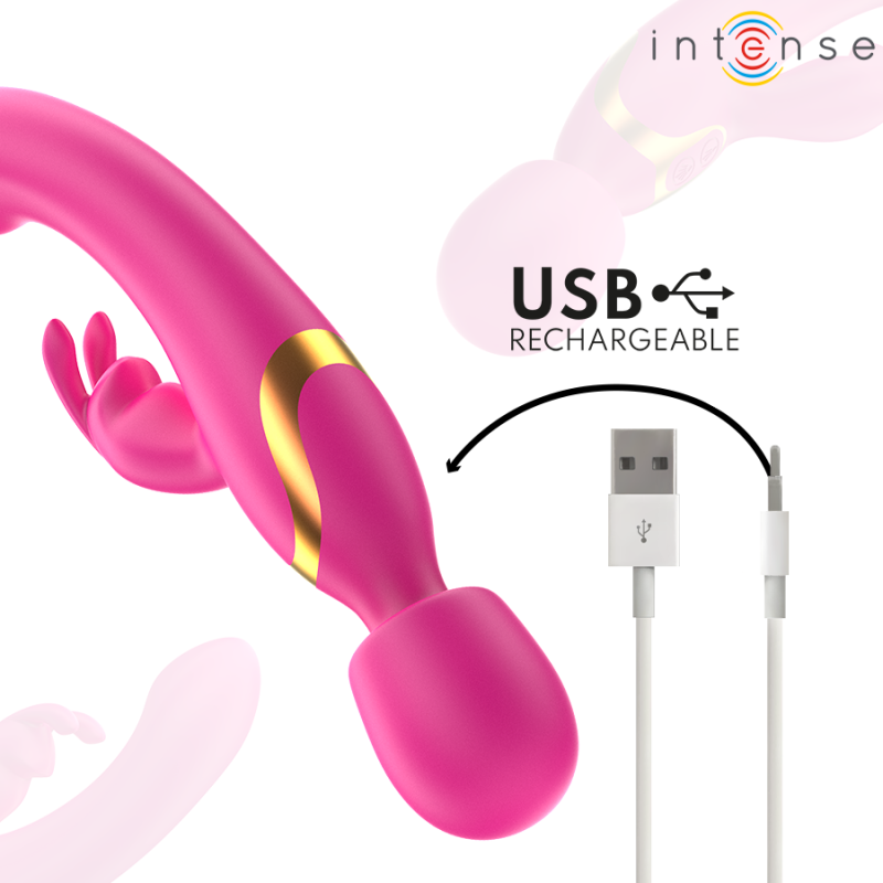 Vibromasseur double rabbit et wand Winona Intense rechargeable USBMasseur Magic Wand
