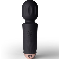 Mini vibratore wand ricaricabile 16 modalità nero, punta precisaMassaggiatore Magic Wand