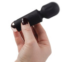 Rechargeable mini wand vibrator 16 modes, black, pinpoint tipMassagist Magic Wand
