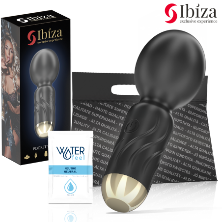 Mini vibratore wand tascabile IBIZA USB, 10 modalità, IPX5Massaggiatore Magic Wand