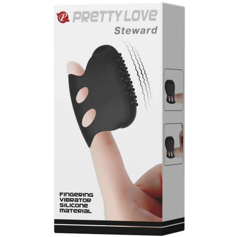 Texturierter Vibrations-Fingerling Pretty Love Steward schwarzChinesische Finger