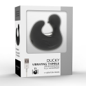 Dedal vibrador recargable de silicona Duckymania Negro/PlataDedos chinos