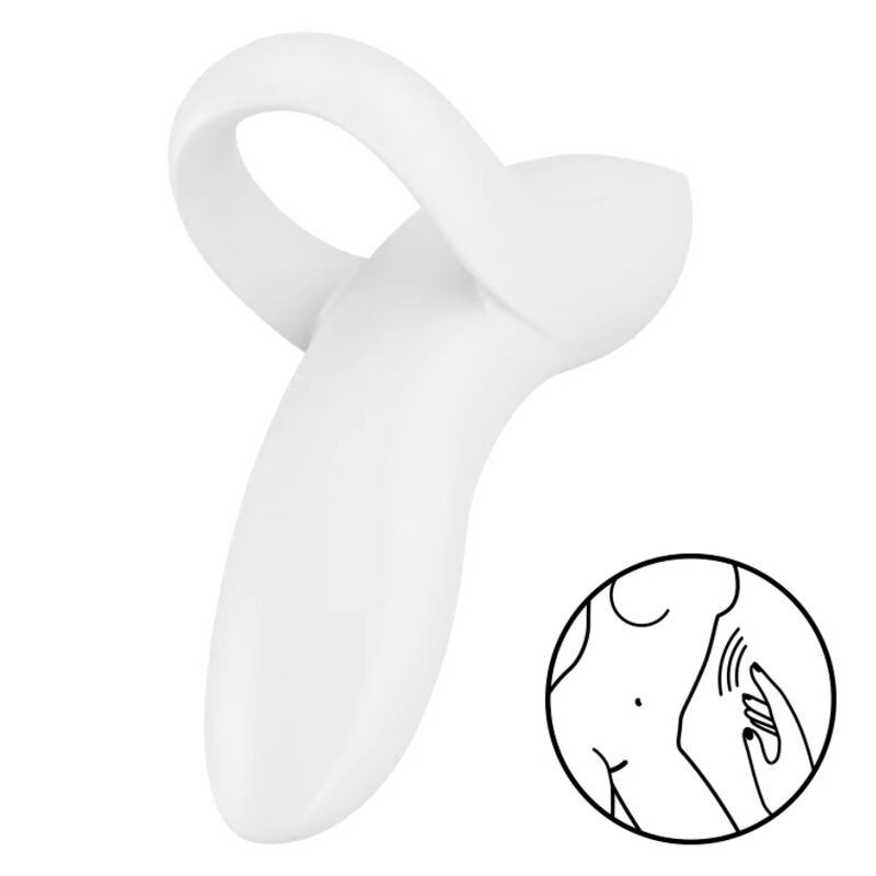 Satisfyer Bold Lover white finger vibrator waterproof 12 modesChinese fingers