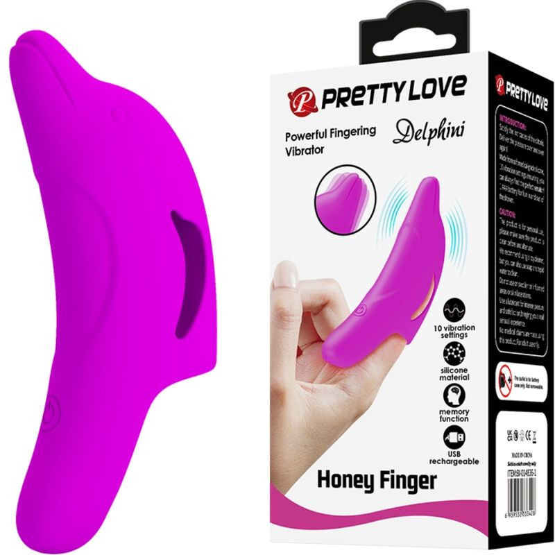 Stimulateur doigt rechargeable Delphini Pretty Love violet 10 modesDoigts chinois