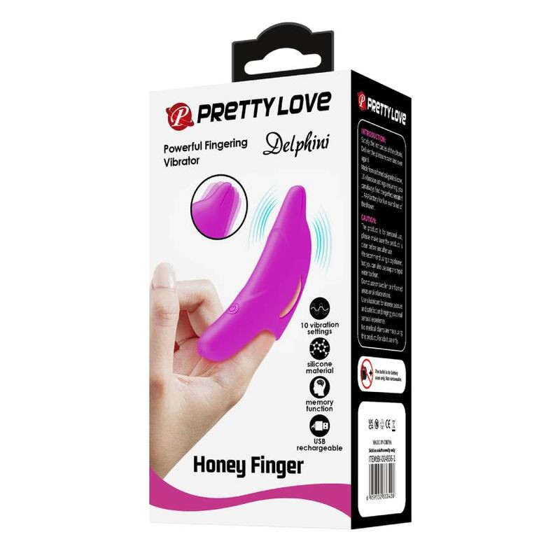 Rechargeable finger stimulator Delphini Pretty Love purple 10Chinese fingers