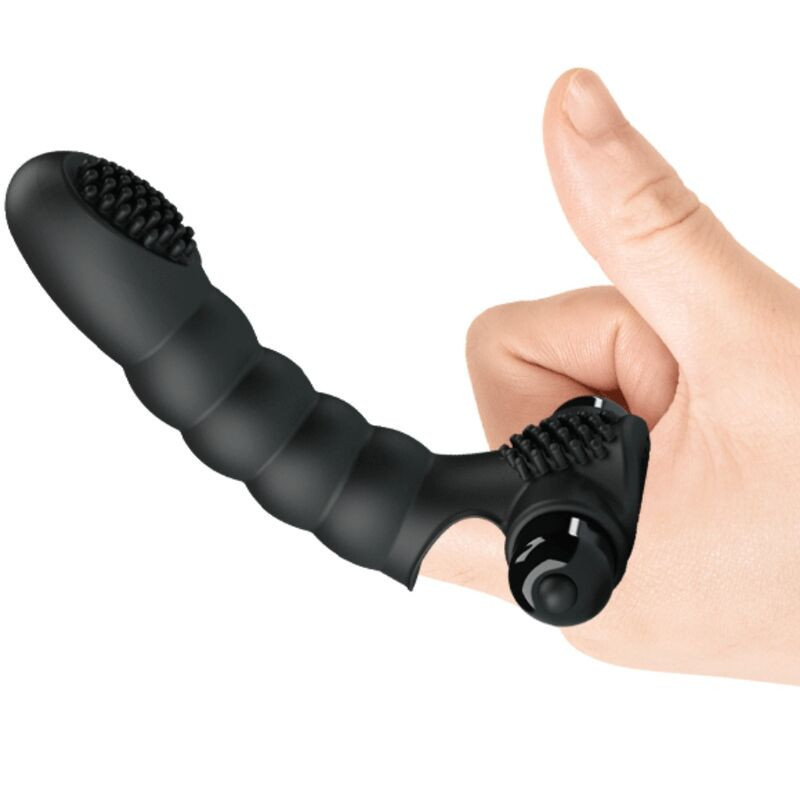 Vibratore da dito in silicone nero Pretty Love Alexander 10 modalitàDita cinesi