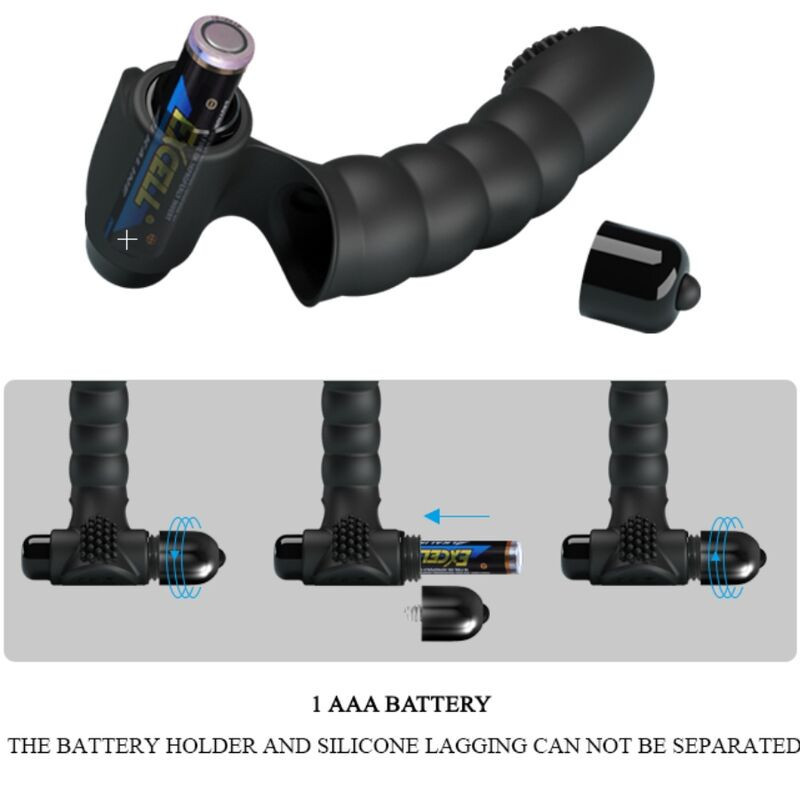 Black silicone finger vibrator Pretty Love Alexander 10 vibration modesChinese fingers