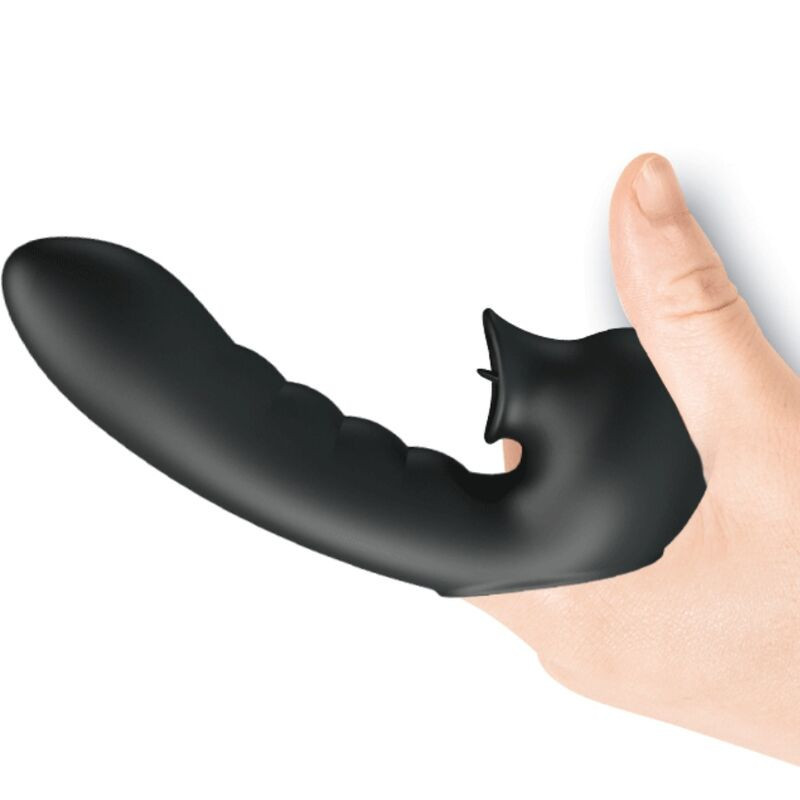 Gaine vibrante pour doigt avec stimulateur clitoridien noire USBDoigts chinois