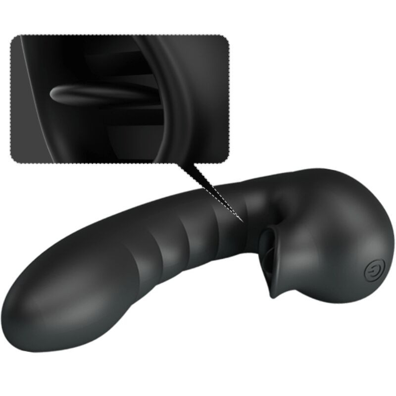 Guaina vibrante da dito con stimolatore clitorideo nera USBDita cinesi