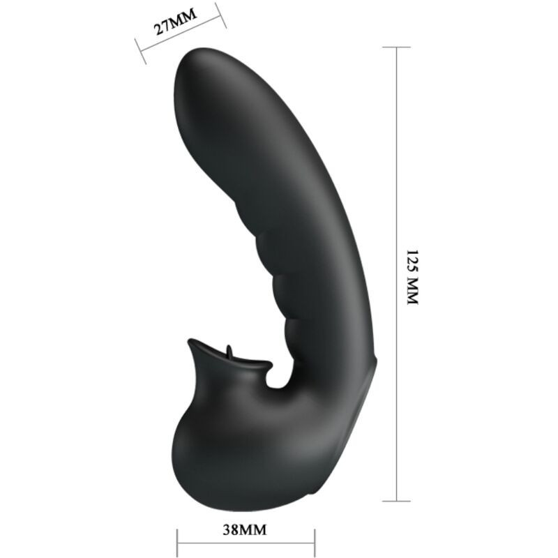 Guaina vibrante da dito con stimolatore clitorideo nera USBDita cinesi