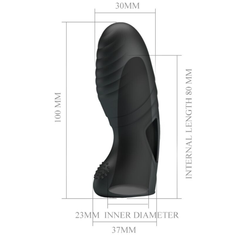 Vibromasseur doigt en silicone Pretty Love Alan noir discretDoigts chinois