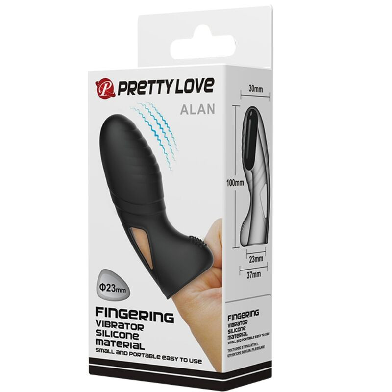 Pretty Love Alan Finger-Vibrator aus Silikon, diskret schwarzChinesische Finger
