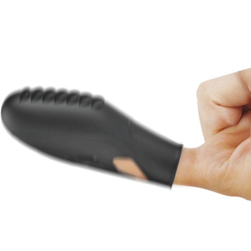 Pretty Love Gilo black silicone finger vibrator, precise touchChinese fingers