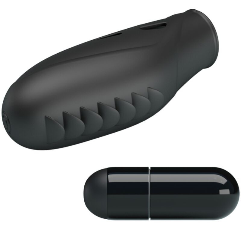 Pretty Love Gilo black silicone finger vibrator, precise touchChinese fingers