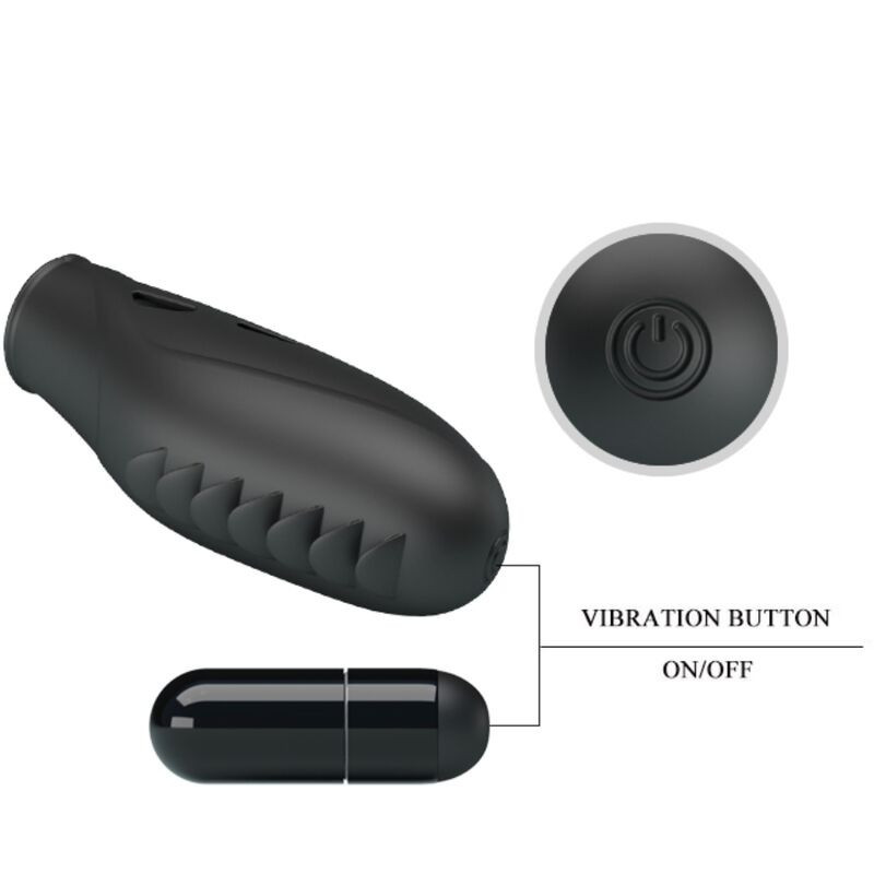 Pretty Love Gilo black silicone finger vibrator, precise touchChinese fingers