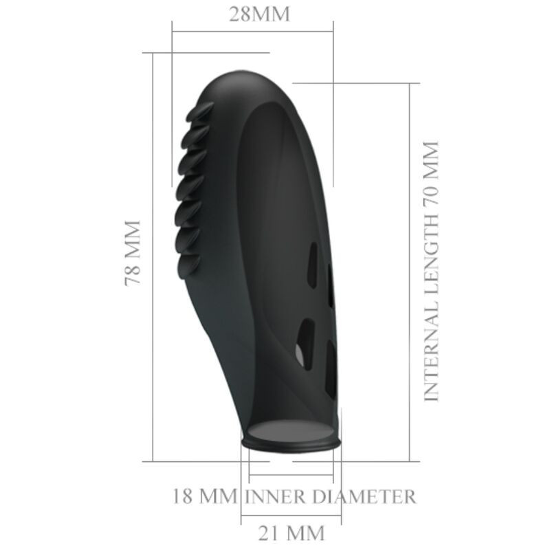 Finger-Vibrator aus schwarzem Silikon Pretty Love Gilo, präziseChinesische Finger